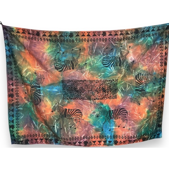 Hand Crafted Other - Handmade Tablecloth Africa Zebra Tablecloth Dyed Rectangular 75" x 55"‎ Colorful